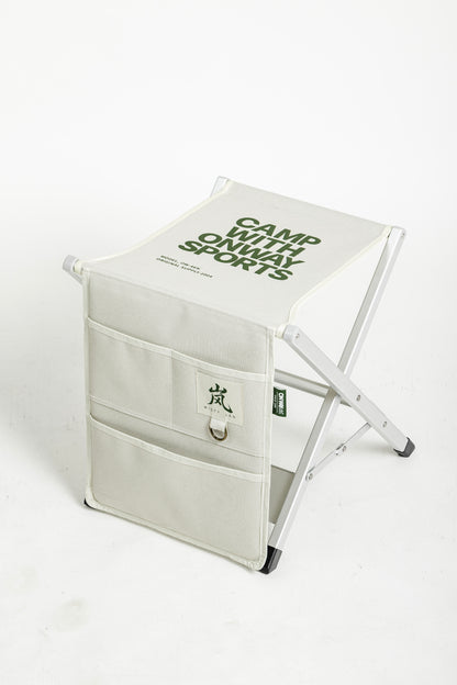 OnwaySports Foldable Camping Stool | 1.25kg Ultra-Light Aluminum Frame + Side Pocket + Carry Bag