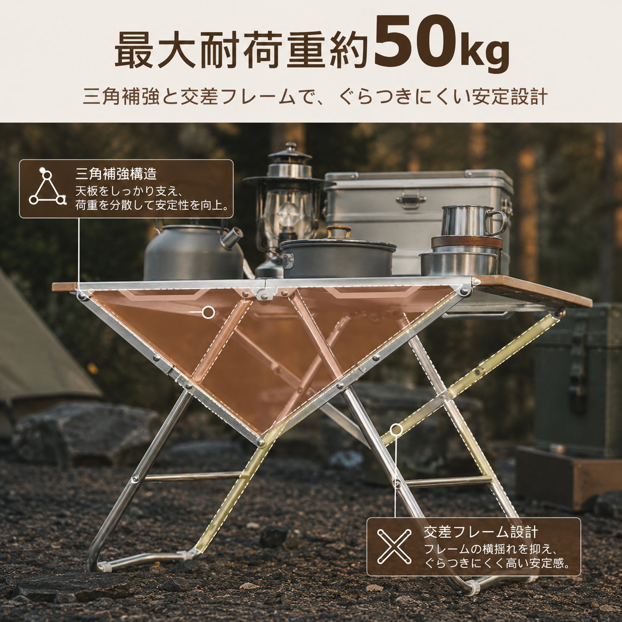 OnwaySports Folding Fire-Pit Table | Sturdy Stainless Steel Low Table